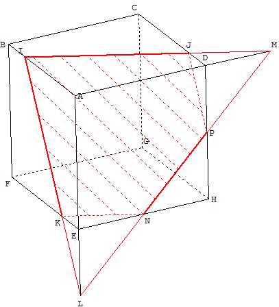 geometrie dans l'espace - section plane du cube - copyright Patrice Debart 2009