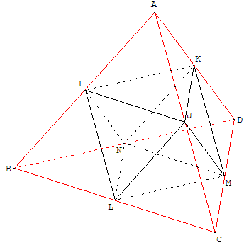 polyèdre de l'espace - octaèdre dans un tétraèdre - copyright Patrice Debart 2007