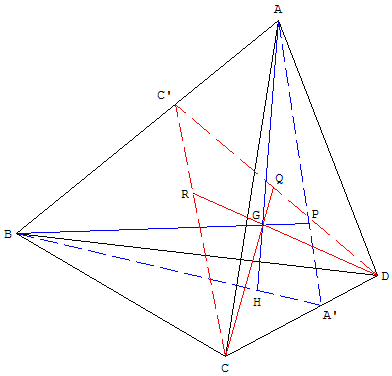 geometrie dans l'espace - tétraèdre orthocentrique - copyright Patrice Debart 2009