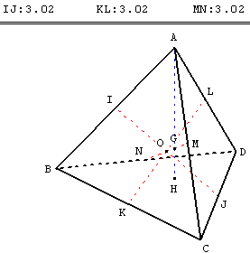 geometrie dans l'espace - bimedianes dans un tétraèdre orthocentrique - copyright Patrice Debart 2009