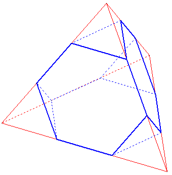 geometrie dans l'espace - tétraèdre tronqué - copyright Patrice Debart 2009