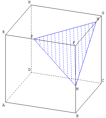 geometrie dans l'espace - section d'un cube - copyright Patrice Debart 2002