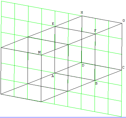 geometrie dans l'espace - 3 cubes perdus dans l'espace - copyright Patrice Debart 2007