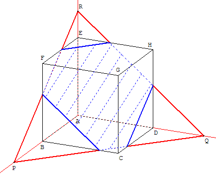 geometrie dans l'espace - section plane de cube - copyright Patrice Debart 2007