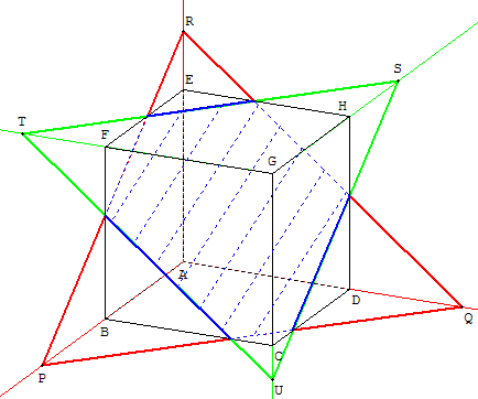 geometrie dans l'espace - section plane de cube - copyright Patrice Debart 2007