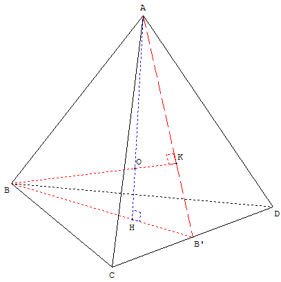 geometrie dans l'espace - tétraèdre régulier