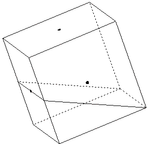 geometrie dans l'espace - prisme dans un cube - copyright Patrice Debart 2001