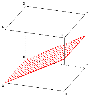 geometrie dans l'espace - section du cube recatangulaire - copyright Patrice Debart 2001