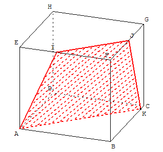 geometrie dans l'espace - trapèze comme section de cube - copyright Patrice Debart 2002