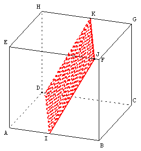 geometrie dans l'espace - parallélogramme comme section d'un cube - copyright Patrice Debart 2001