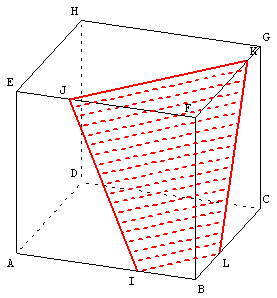 geometrie dans l'espace - trapèze comme section d'un cube - copyright Patrice Debart 2001