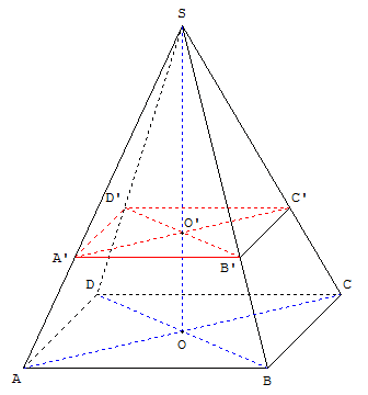 geometrie dans l'espace - section de pyramide - copyright Patrice Debart 2001