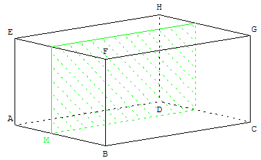 geometrie dans l'espace - rectangle comme section du parallélépipède - copyright Patrice Debart 2001