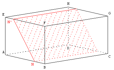geometrie dans l'espace - rectangle comme section du parallélépipède - copyright Patrice Debart 2001