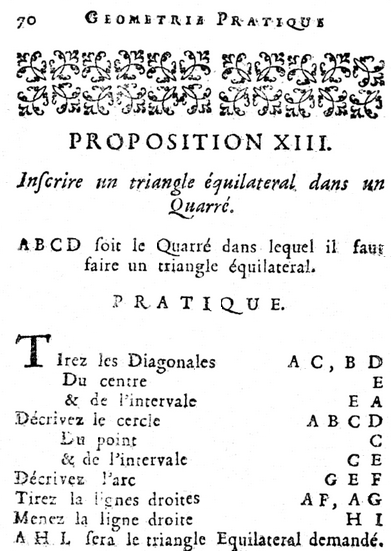 Traité de géométrie-circonscrire un carré autour d'un triangle équilatéral