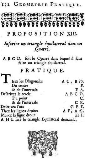 Traité de géométrie-inscrire un triangle équilatéral dans un pentagone