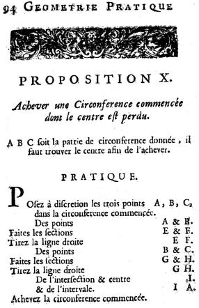 Traité de géométrie-Retrouver le centre perdu