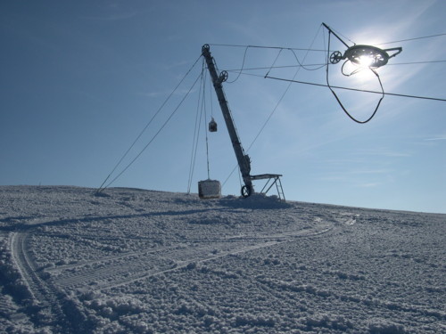 Soleil sur le téléski