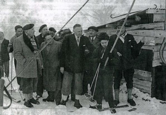 Inauguration du premier téléski du Col de Rousset en 1952