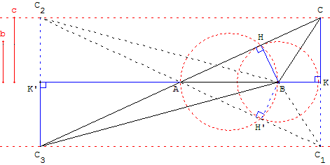 Triangle connaissant un cote et deux hauteurs