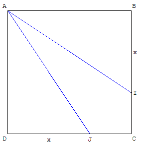 partage equitable - partage en trois d'un carré - copyright Patrice Debart 2009