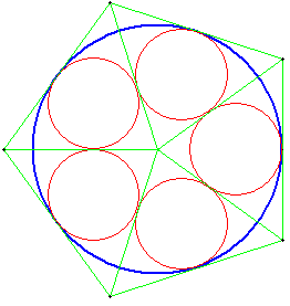 sangaku dans le cercle - ccinq cercles inscrits - copyright Patrice Debart 2013