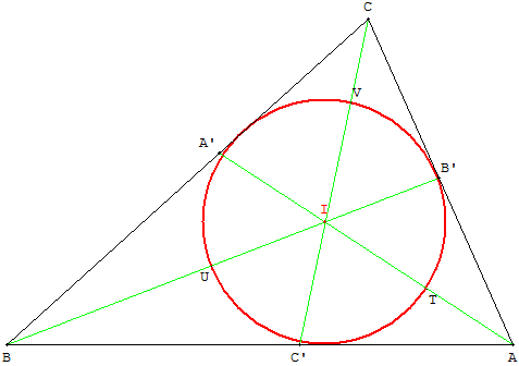 geometrie du triangle - cercle inscrit - copyright Patrice Debart 2010