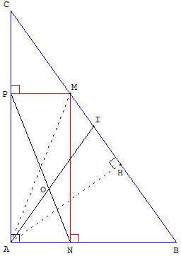 rectangle inscrit dans un triangle - orthogonalité - copyright Patrice Debart 2008