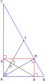 rectangle inscrit dans un triangle - démonstration par les angles - copyright Patrice Debart 2008