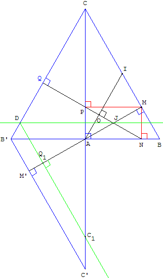 rectangle inscrit dans un triangle - démonstration géométrique - copyright Patrice Debart 2008