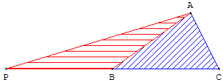 geometrie triangle - deux triangles de meme aire - copyright Patrice Debart 2003