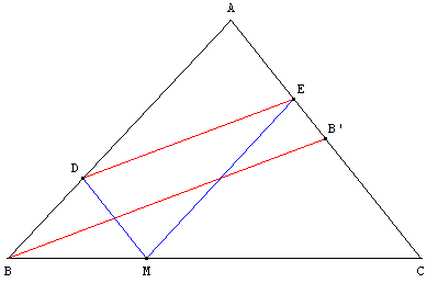 théorème de Thalès et médiane - copyright Patrice Debart 2004