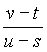 (v-t)/(u-s)