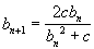 b(n+1)=2c b(n)/(b(n)²+c)