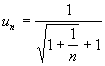 u(n)=1/(rac(1+1/n)+1)
