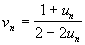 V(n)=(1+u(n))/(2-u(n))