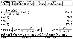 Ecran TI-92 n°109