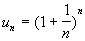 u(n)=(1+1/n)^n