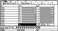 Ecran TI-92 deux suites