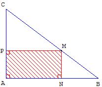 Épreuve pratique - rectangle inscrit dans un triangle rectangle - copyright Patrice Debart 2008