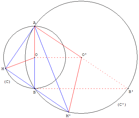similitude transformation géoométrique - alignement avec un point et son transformé - copyright Patrice Debart 2008