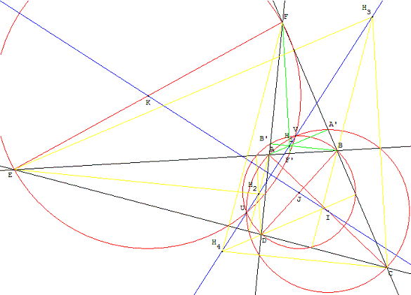 geometrie du cercle - orthocentres d'un quadrilat&ere complet - copyright Patrice Debart 2006