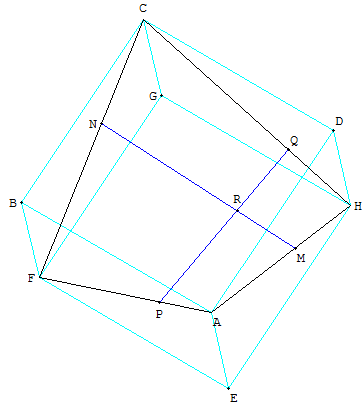 geometrie dans l'espace - point d'un paraboloide comme intersection de 2 generatrices - copyright Patrice Debart 2003