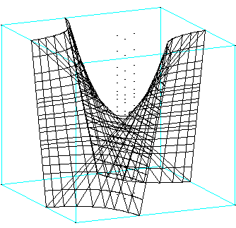 geometrie dans l'espace - paraboloide inscrit dans un cube - copyright Patrice Debart 2003