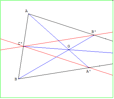 point inaccessible - centre de gravité d'un triangle tronqué - copyright Patrice Debart 2007