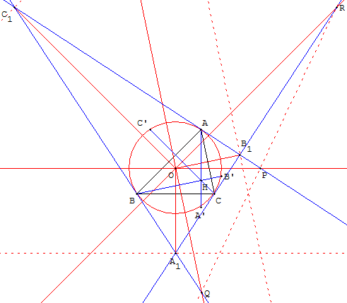 polaire d'un point par rapport a un cecle - transformation des hauteurs d'un triangle - copyright Patrice Debart 2009