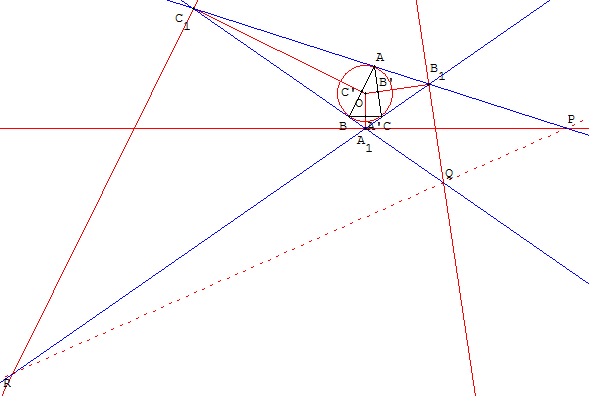 polaire d'un point par rapport a un cecle - transformation des médianes d'un triangle - copyright Patrice Debart 2009